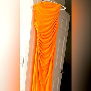 NWT mesh orange maxi dress size small